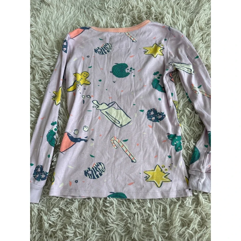 Crewcuts Kids Purple Gingerbread Holiday Pajama Set Size 12 Long Sleeve PJs
